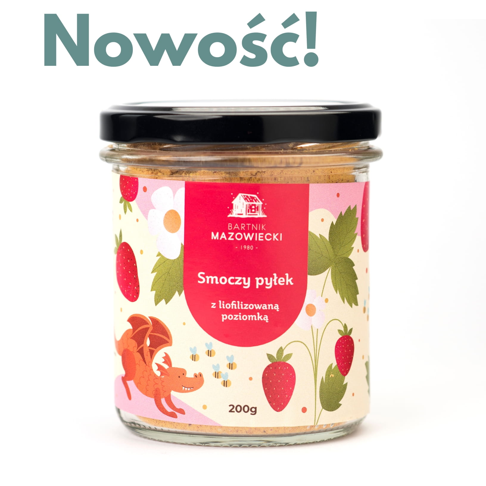 Smoczy pyłek z liofilizowaną poziomką